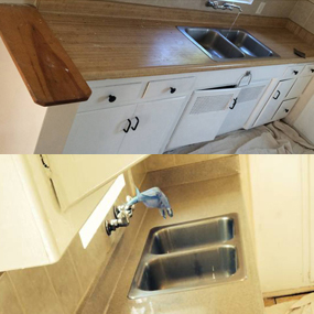Kitchen Counter Resurfacing & Reglazing Before-After Houston Texas